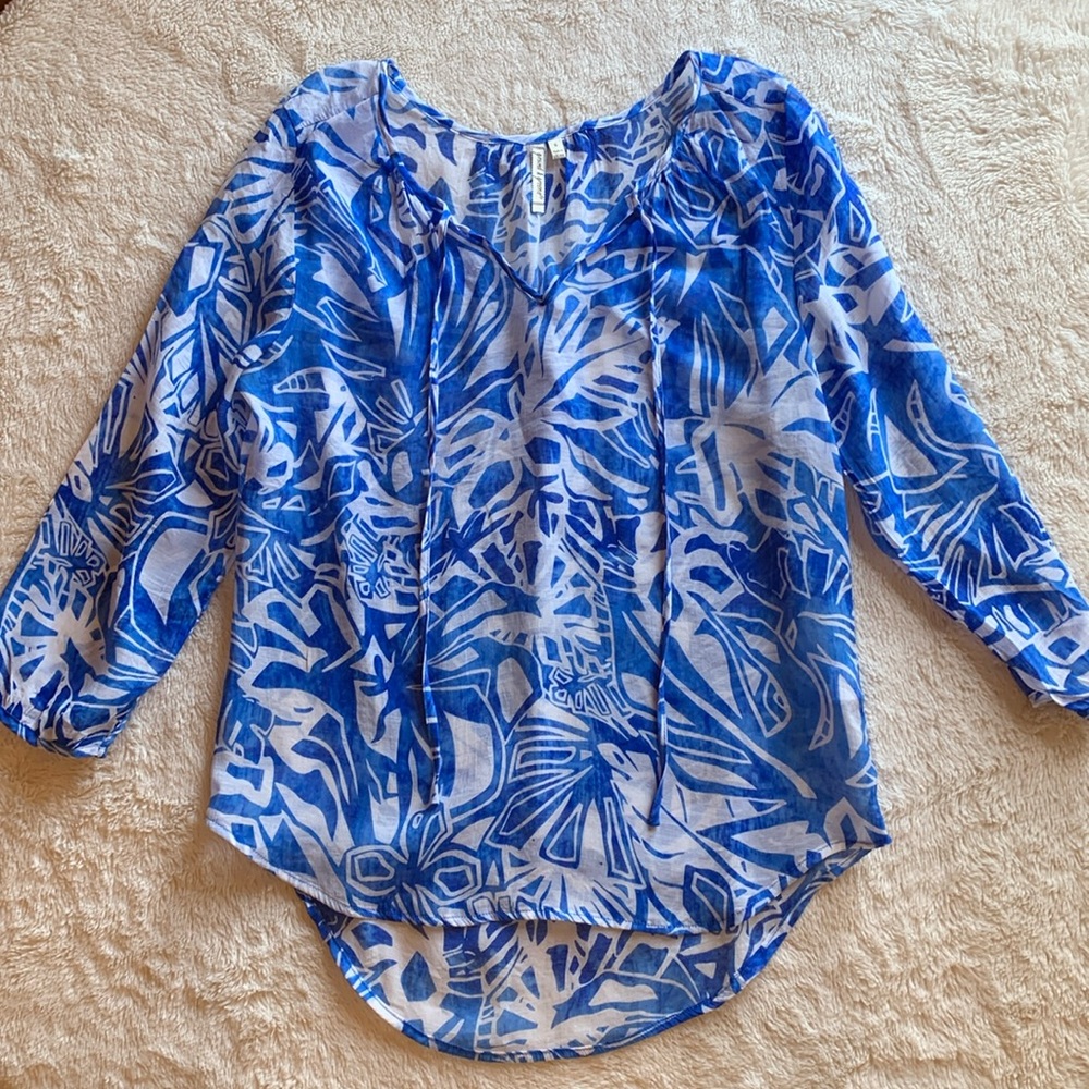 Grand & Greene Sheer Floral Top
